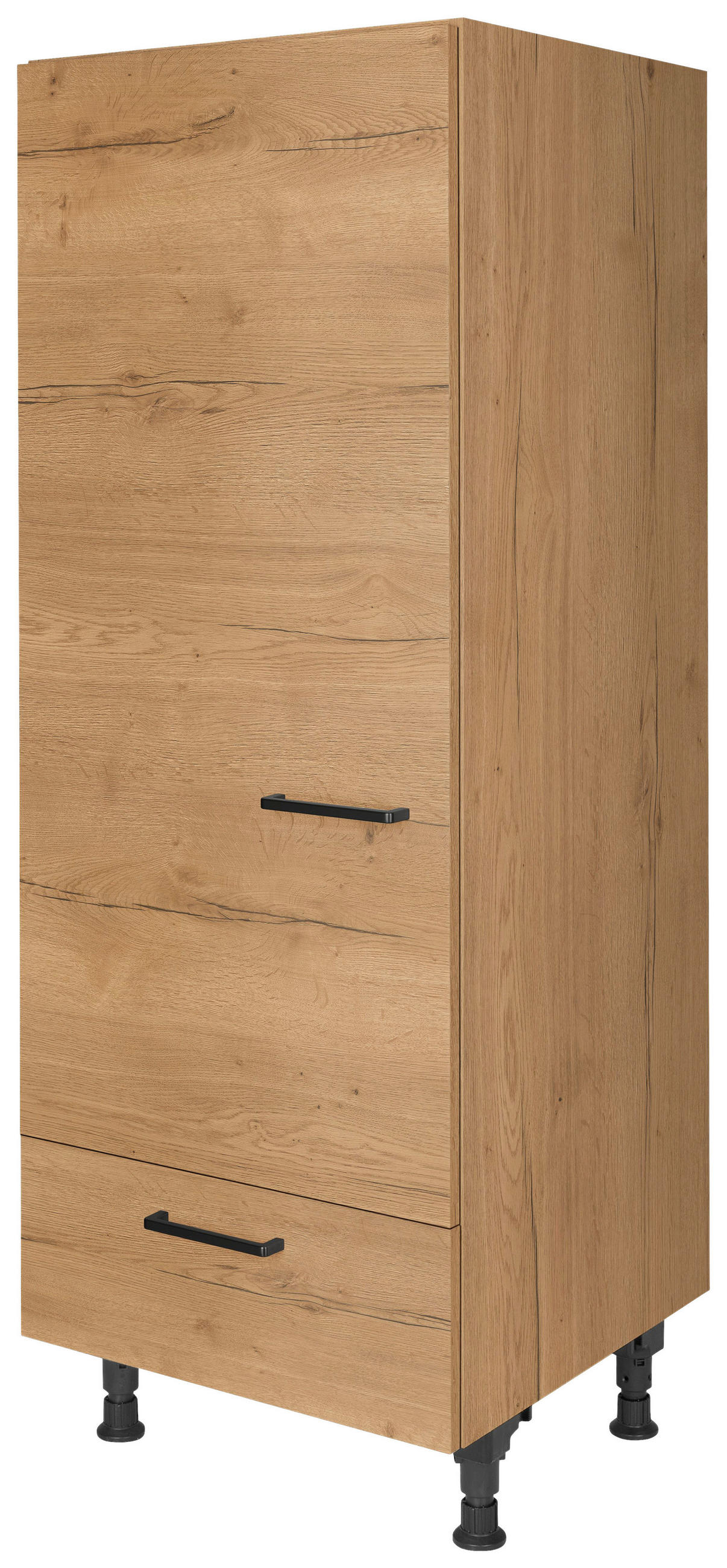 GERÄTEUMBAUSCHRANK 60/168/58 cm  in Eichefarben  - Eichefarben/Schwarz, MODERN, Holzwerkstoff/Metall (60/168/58cm) - Nobilia