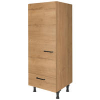 GERÄTEUMBAUSCHRANK 60/168/58 cm  in Eichefarben  - Eichefarben/Schwarz, MODERN, Holzwerkstoff/Metall (60/168/58cm) - Nobilia