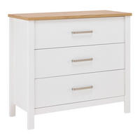 KOMODA   103/92/45 cm   bijela, hrast Artisan  - bijela/srebrne boje, Romantično / ladanjski, drvni materijal/metal (103/92/45cm)