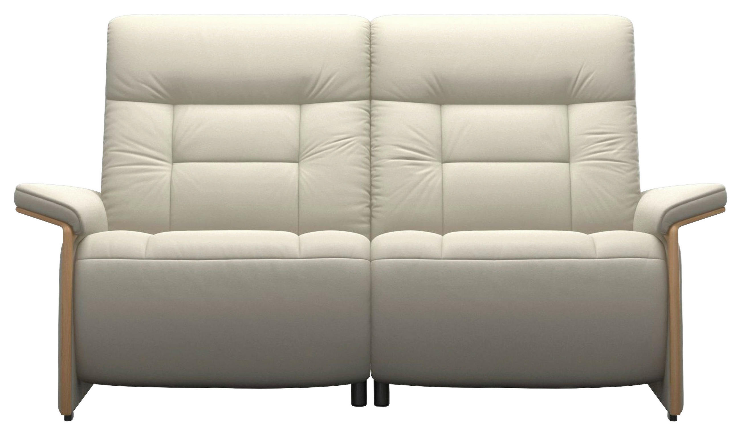 2-SITZER-SOFA Beige Echtleder  - Beige/Schwarz, KONVENTIONELL, Leder/Holz (188/102/99cm) - Stressless