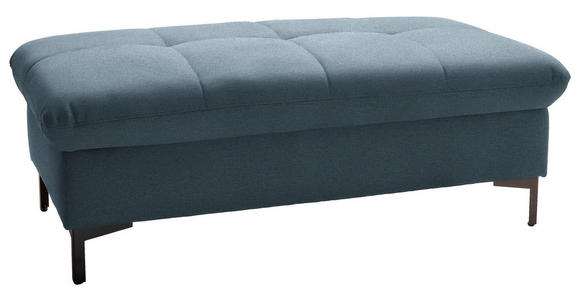 HOCKER in Textil Blau  - Blau/Schwarz, Design, Textil (124/46/68cm) - Xora