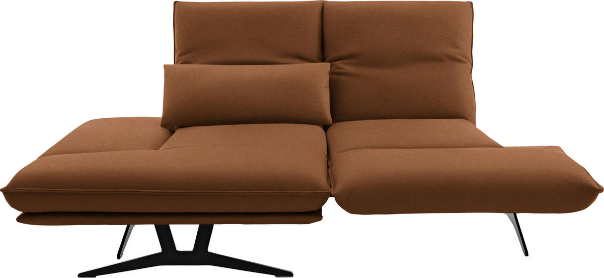 ECKSOFA in Echtleder Hellbraun  - Hellbraun/Gelb, Design, Leder/Metall (130/210cm) - Dieter Knoll
