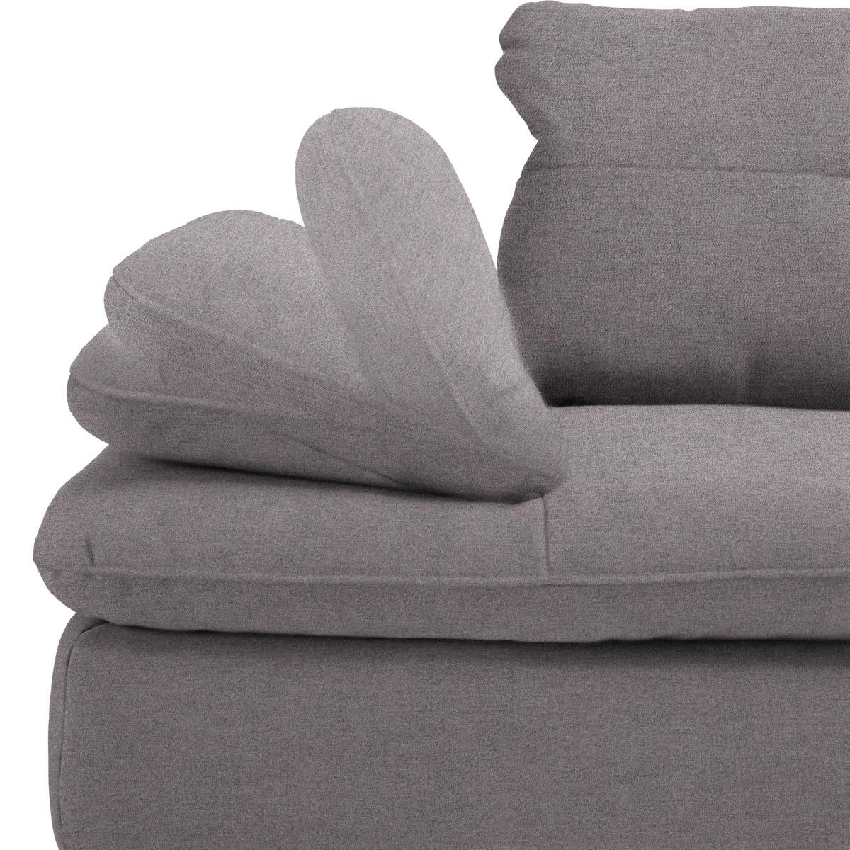 ECKSOFA in Flachgewebe Anthrazit  - Anthrazit/Schwarz, Design, Textil/Metall (344/271cm) - Chilliano