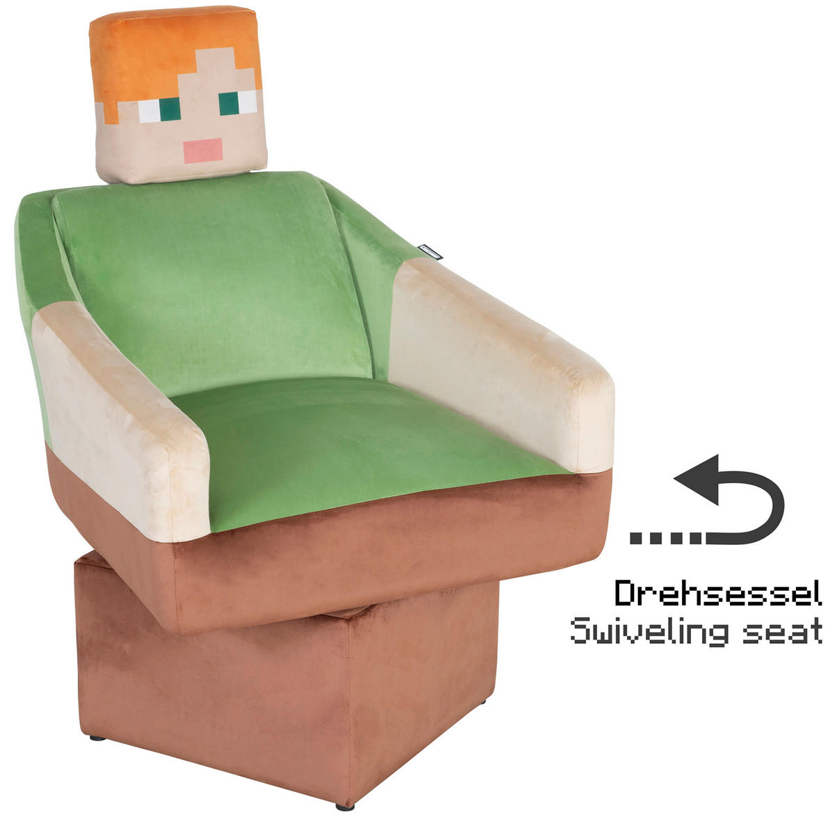 LOUNGESESSEL - Multicolor/Grün, MODERN, Holzwerkstoff/Textil (69kg) - Minecraft