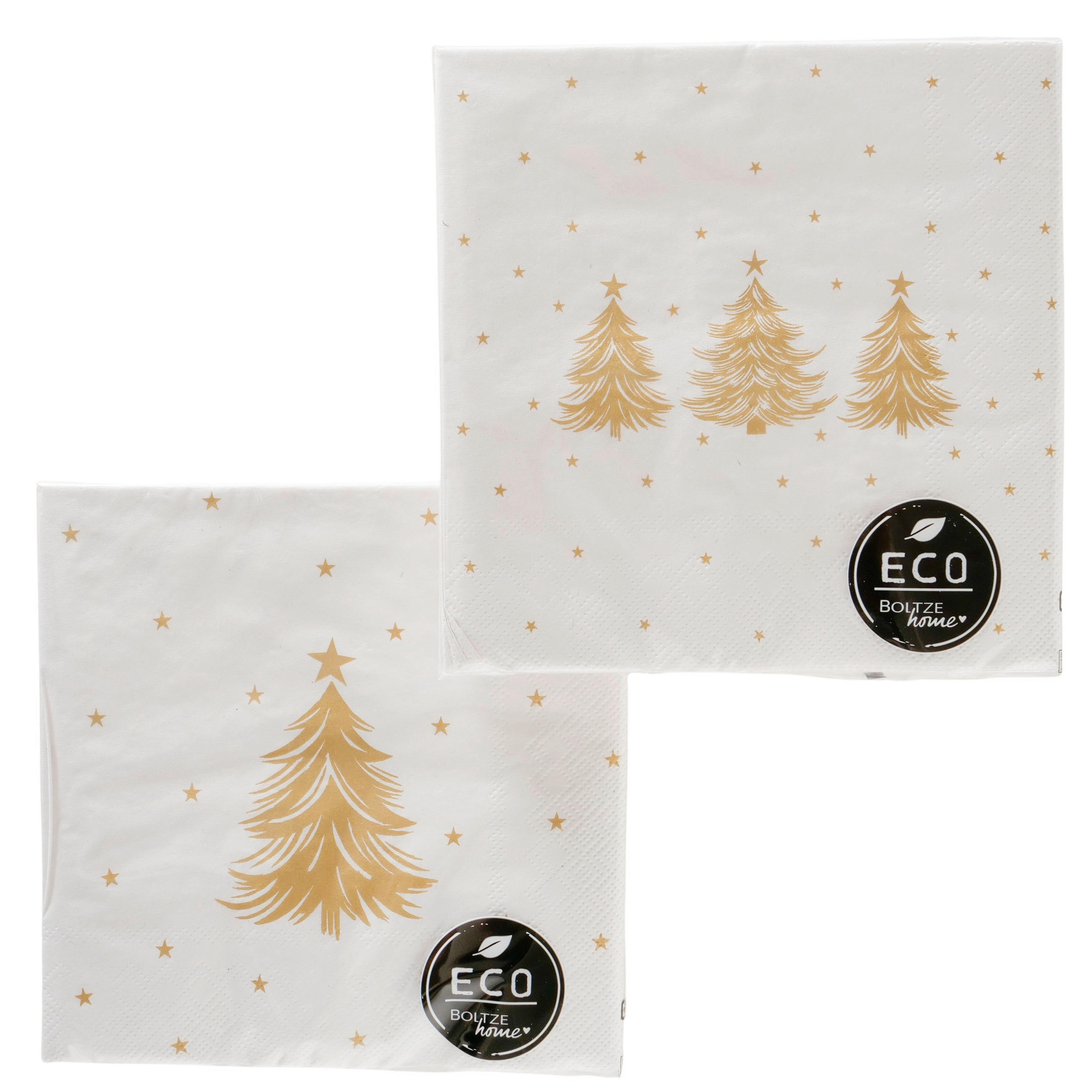 SERVIETTE    - Goldfarben/Weiß, LIFESTYLE, Papier (16,5/16,5/3cm)