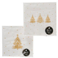 SERVIETTE    - Goldfarben/Weiß, LIFESTYLE, Papier (16,5/16,5/3cm)