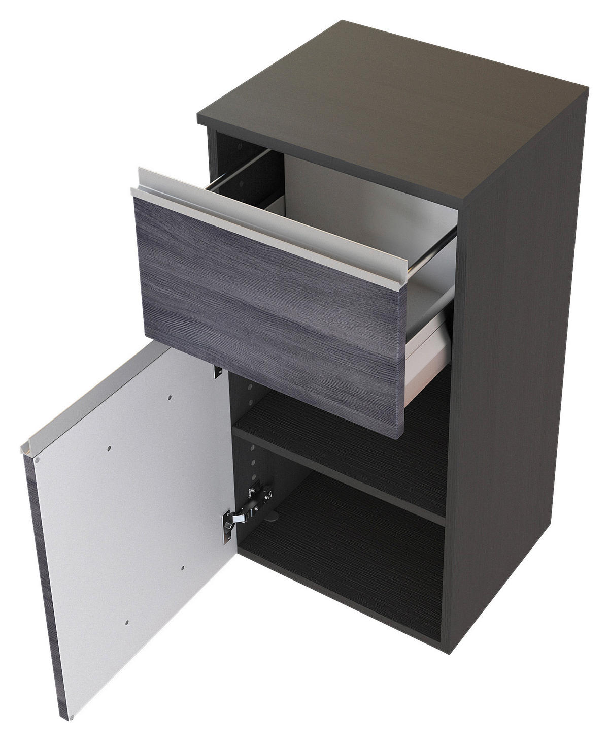 UNTERSCHRANK 40/79/35 cm   - Silberfarben/Alufarben, Basics, Holzwerkstoff/Kunststoff (40/79/35cm) - Held