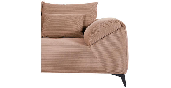 ECKSOFA in Cord Altrosa  - Schwarz/Altrosa, KONVENTIONELL, Textil/Metall (176/311cm) - Carryhome