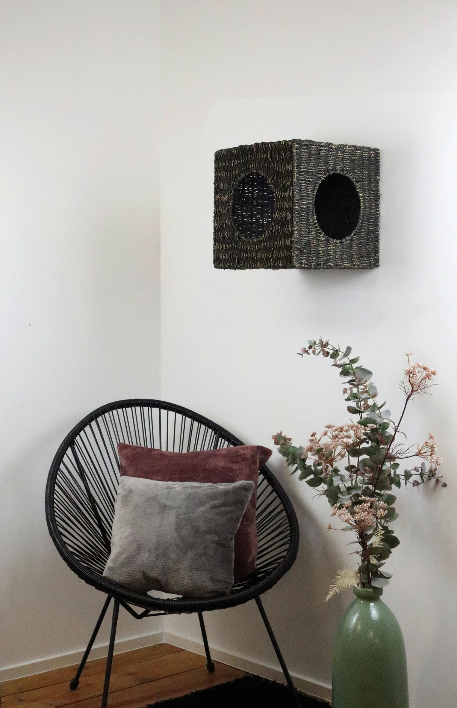 TIERHÖHLE - Schwarz, Natur, Naturmaterialien/Metall (33/33/33cm)