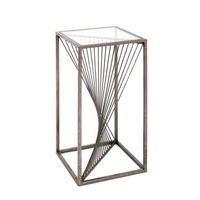 BEISTELLTISCH 30/30/60 cm Bronzefarben quadratisch  - Bronzefarben, MODERN, Glas/Metall (30/30/60cm)