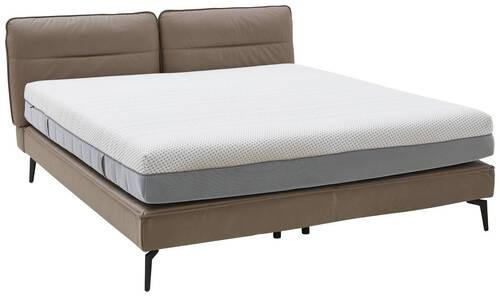BOXSPRINGBETT 180/200 cm  in Hellbraun  - Hellbraun/Schwarz, Design, Textil/Metall (180/200cm) - Johann Jakob