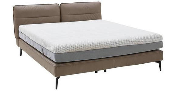 BOXSPRINGBETT 180/200 cm in Hellbraun - Hellbraun/Schwarz, Design, Textil/Metall (180/200cm) - Johann Jakob