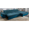 ECKSOFA in Mikrofaser Dunkelblau  - Schwarz/Dunkelblau, Design, Textil/Metall (204/341cm) - Xora