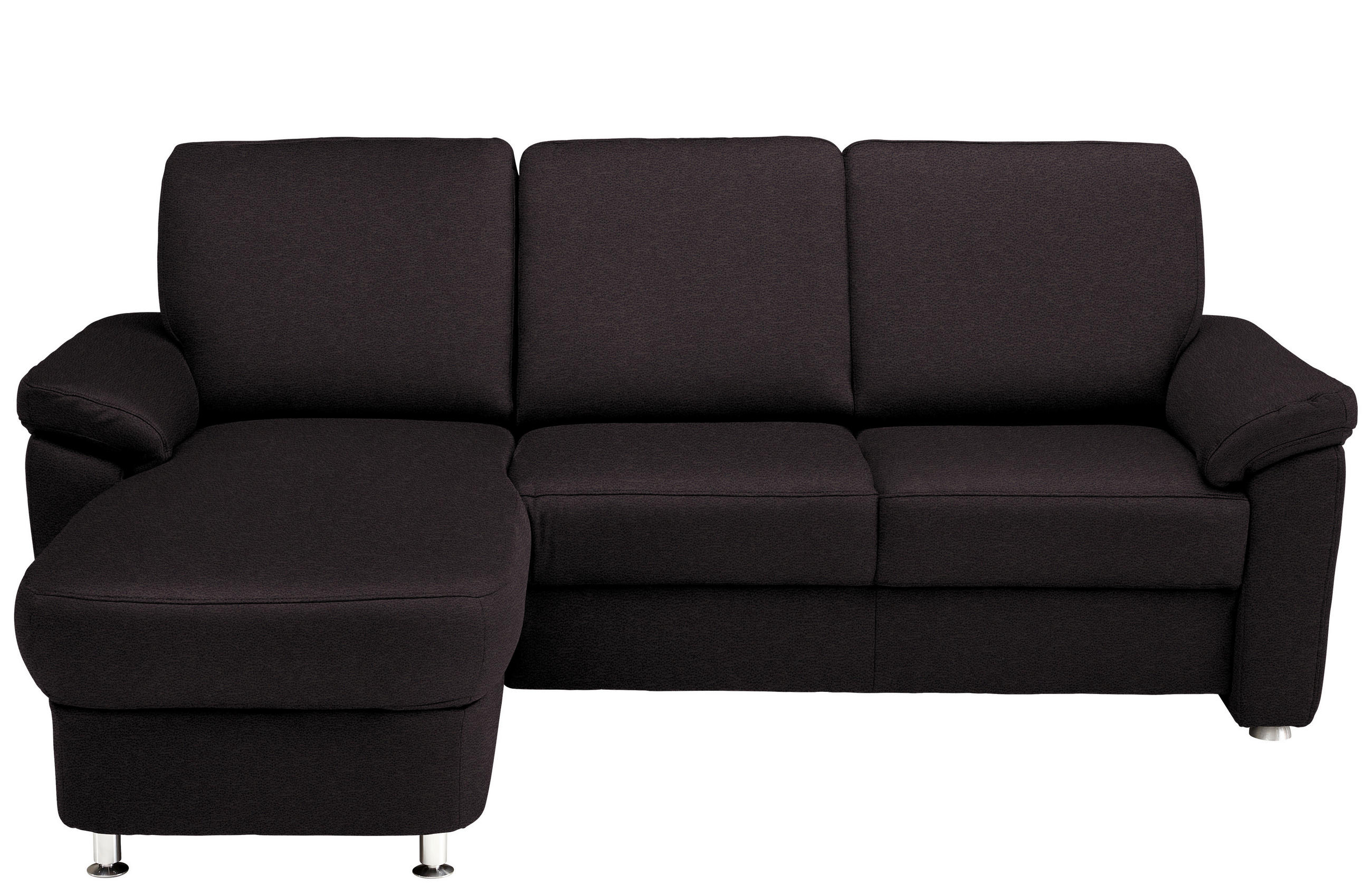 ECKSOFA in Flachgewebe Anthrazit  - Chromfarben/Anthrazit, Konventionell, Textil/Metall (163/220cm) - Beldomo System