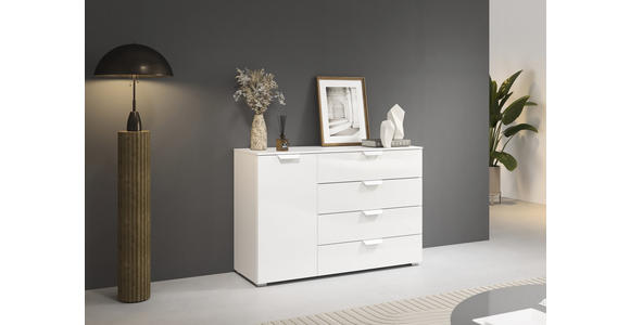 KOMMODE in 120/81/42 cm - Weiß, Design, Glas/Holzwerkstoff (120/81/42cm) - Carryhome