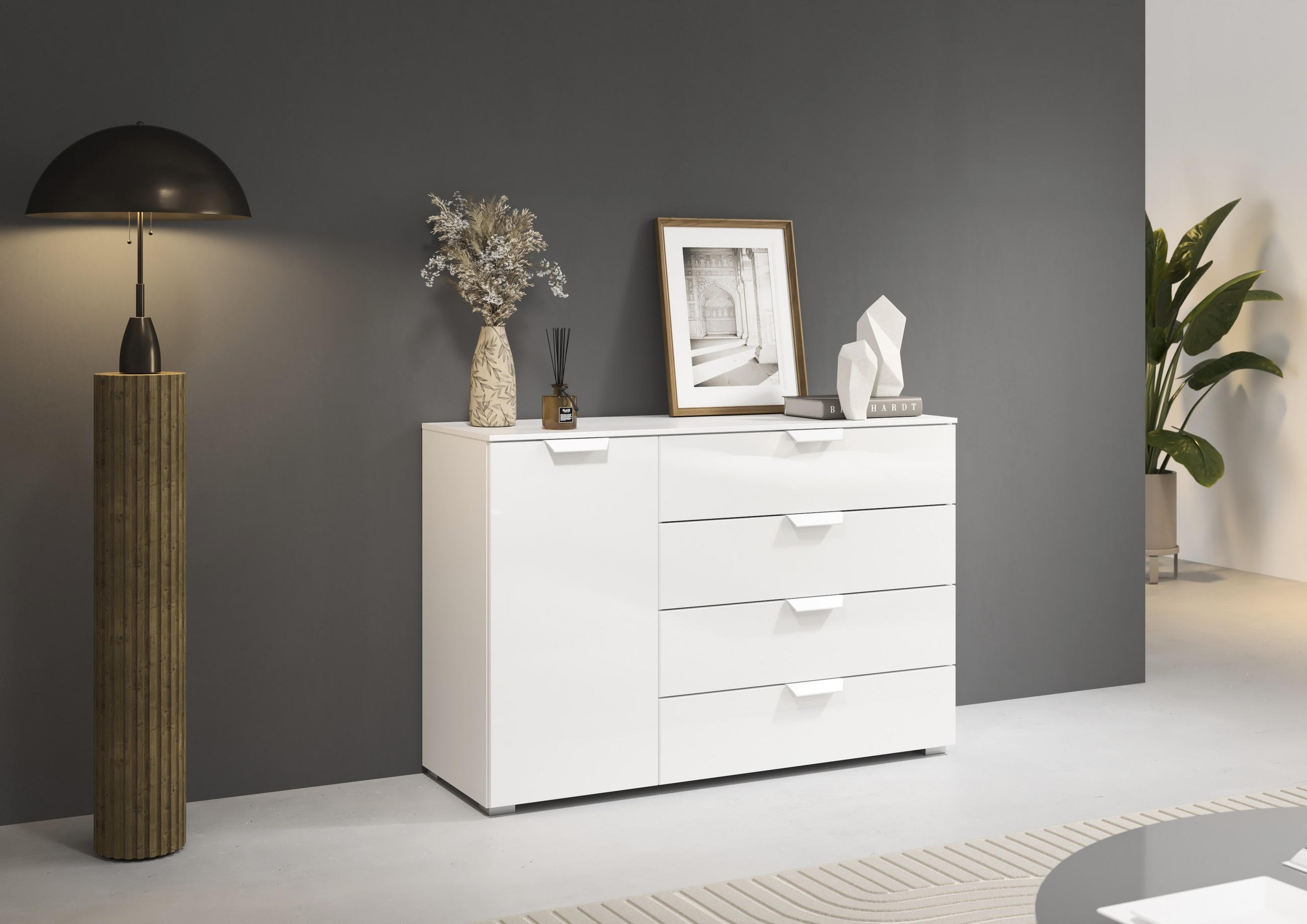 KOMMODE  in 120/81/42 cm  - Weiß, Design, Glas/Holzwerkstoff (120/81/42cm) - Carryhome