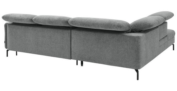 ECKSOFA in Flachgewebe Grau  - Schwarz/Grau, Design, Textil/Metall (233/299cm) - Dieter Knoll