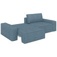 SCHLAFSOFA in Webstoff Petrol  - Petrol/Schwarz, KONVENTIONELL, Kunststoff/Textil (256/83/115cm) - Carryhome