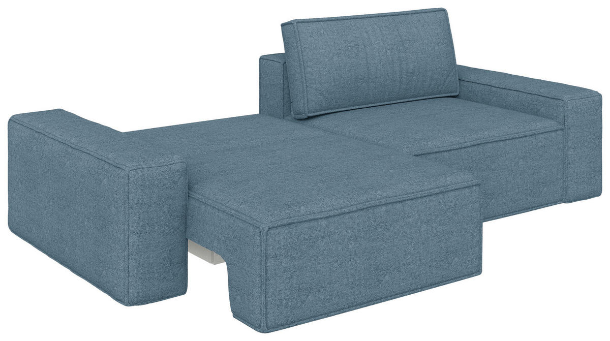 SCHLAFSOFA  mit Liegefunktion, Schlafen auf Sitzhöhe, Rücken echt Webstoff Petrol  - Petrol/Schwarz, KONVENTIONELL, Kunststoff/Textil (256/83/115cm) - Carryhome