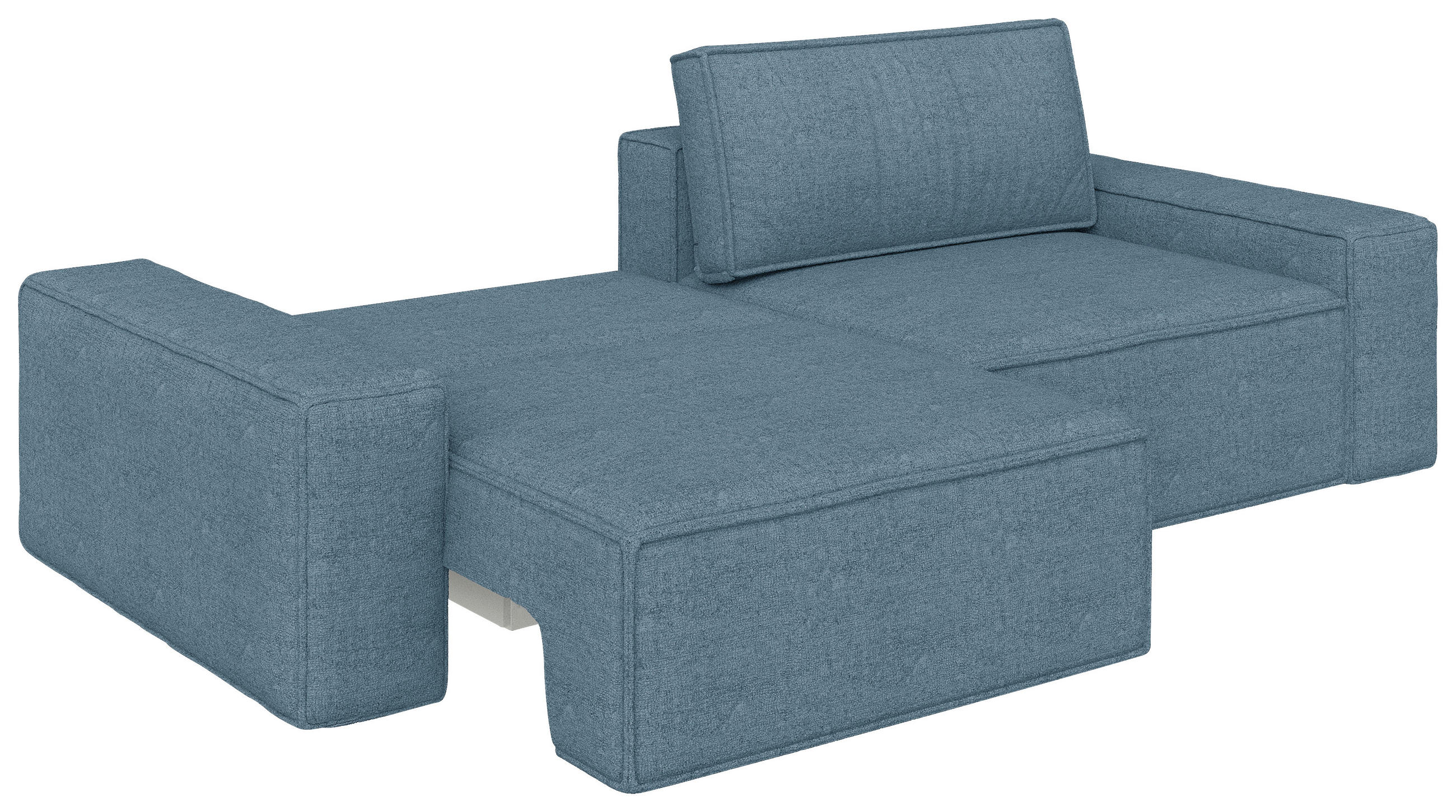Thumbnail - Carryhome Schlafsofa, Petrol, Textil, 3-Sitzer, Füllung: Schaumstoffflocken, 256x83x115 cm, Liegefunktion, Schlafen auf ...
