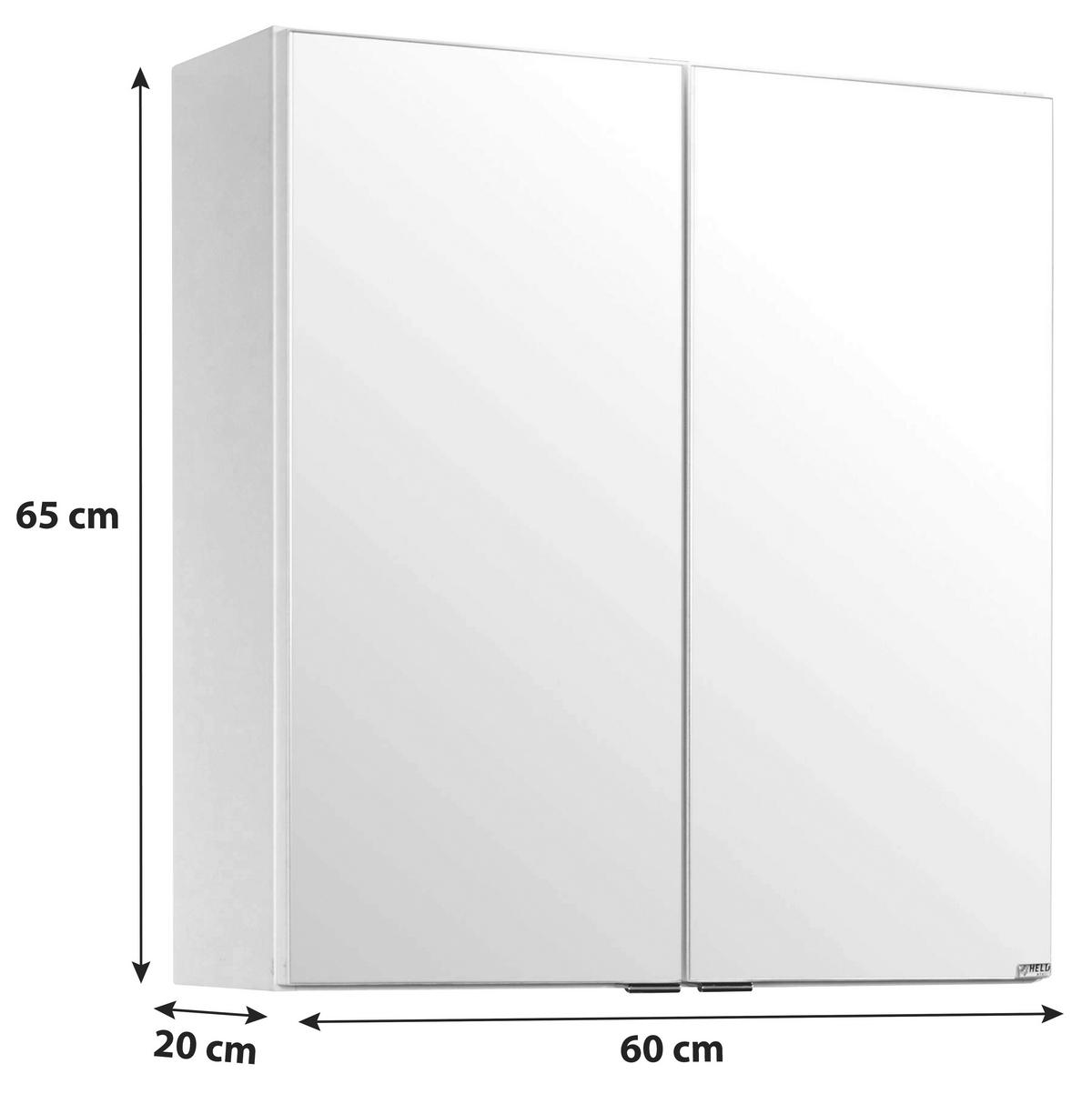SPIEGELSCHRANK 60/65/20 cm  - Chromfarben/Weiß, MODERN, Holzwerkstoff/Metall (60/65/20cm) - Held
