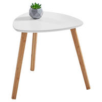 BEISTELLTISCH 40/40/40 cm Bambus teilmassiv Naturfarben, Weiß Freiform  - Naturfarben/Weiß, Design, Holz/Holzwerkstoff (40/40/40cm) - Carryhome