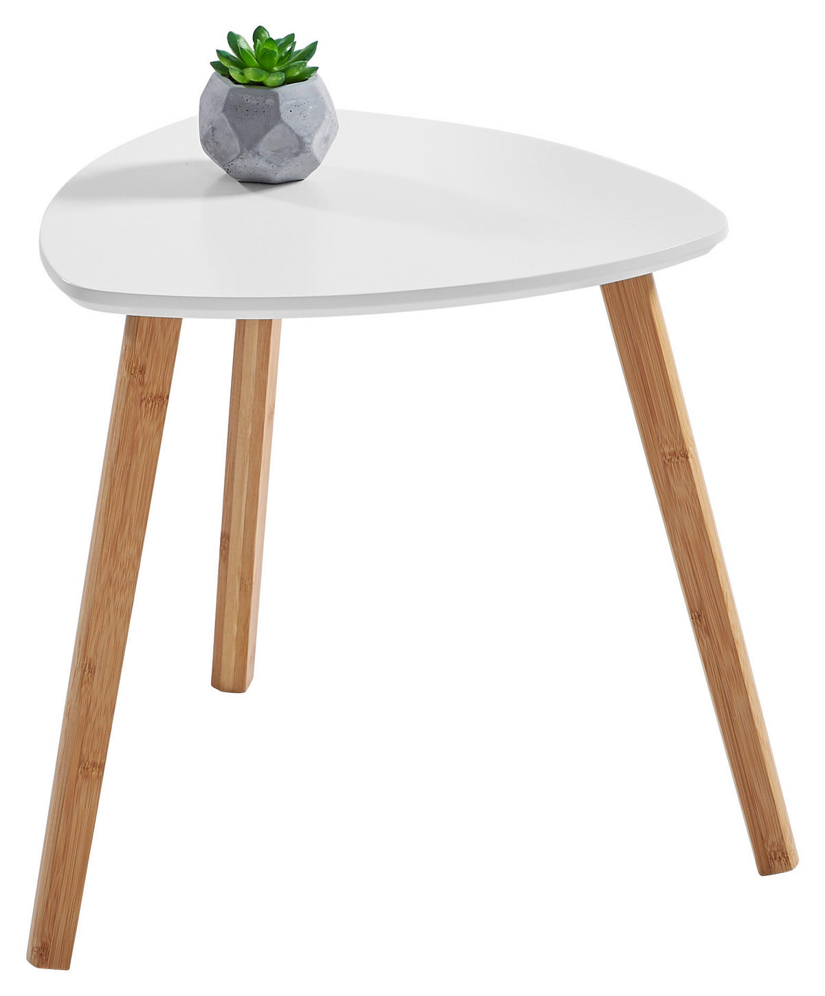 BEISTELLTISCH 40/40/40 cm Bambus teilmassiv Naturfarben, Weiß Freiform  - Naturfarben/Weiß, Design, Holz/Holzwerkstoff (40/40/40cm) - Carryhome