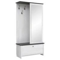 GARDEROBE  in 95,5/189,5/39,5 cm  - Weiss/Anthrazit, Design, Holzwerkstoff (95,5/189,5/39,5cm)