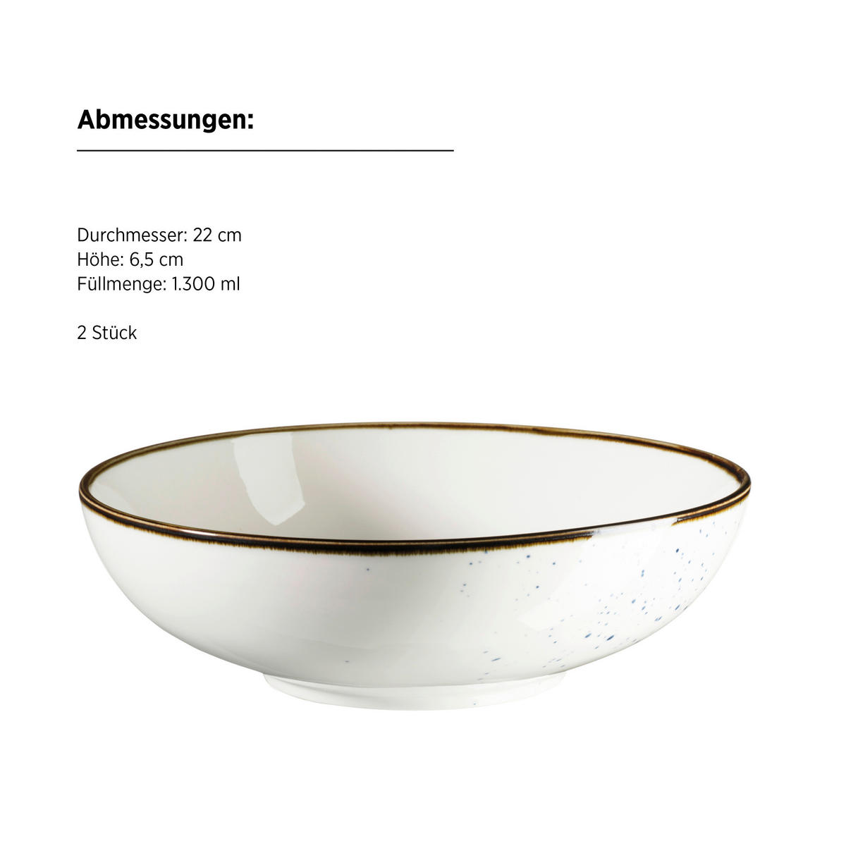 SCHÜSSEL Pintar   - Blau/Beige, Trend, Keramik (22/6,5cm) - Mäser