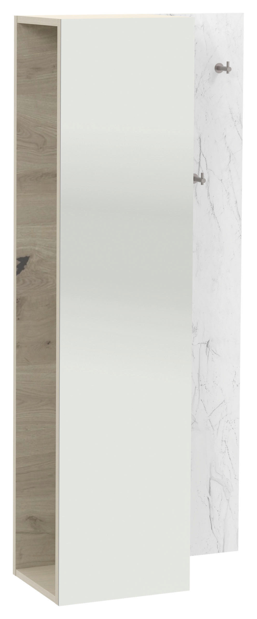 GARDEROBE 2-teilig  in 72/160/35,7 cm  - Eichefarben/Weiß, Natur, Glas/Holz (72/160/35,7cm) - Voglauer