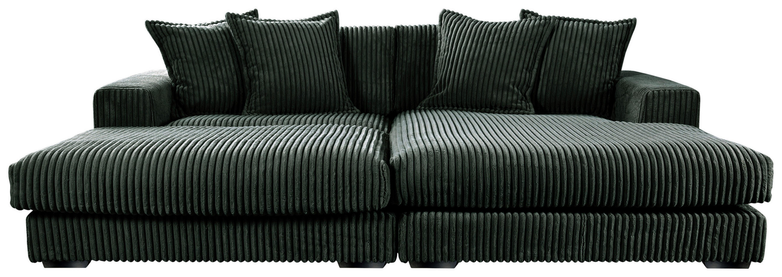 ECKSOFA FUNNY Dunkelgrün Cord  - Dunkelgrün/Schwarz, Basics, Kunststoff/Textil (195/285cm) - Livetastic