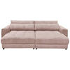 BIGSOFA in Cord Hellrosa  - Hellrosa/Schwarz, Konventionell, Holzwerkstoff/Kunststoff (292/90/194cm) - MID.YOU