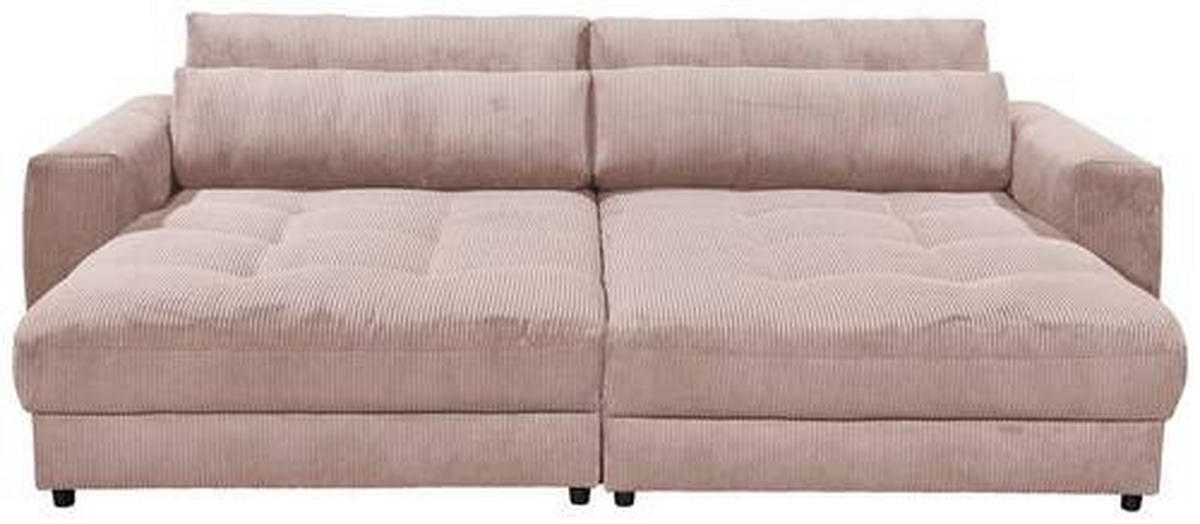 NAGY KANAPÉ textil, faalapú anyag halvány rózsaszín  - fekete/halvány rózsaszín, Konventionell, műanyag/faalapú anyag (292/90/194cm) - MID.YOU