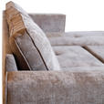 ECKSOFA Braun Flachgewebe - Schwarz/Braun, KONVENTIONELL, Textil/Metall (252/162cm) - Carryhome
