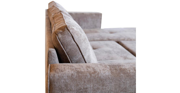 ECKSOFA Braun Flachgewebe - Schwarz/Braun, KONVENTIONELL, Textil/Metall (252/162cm) - Carryhome
