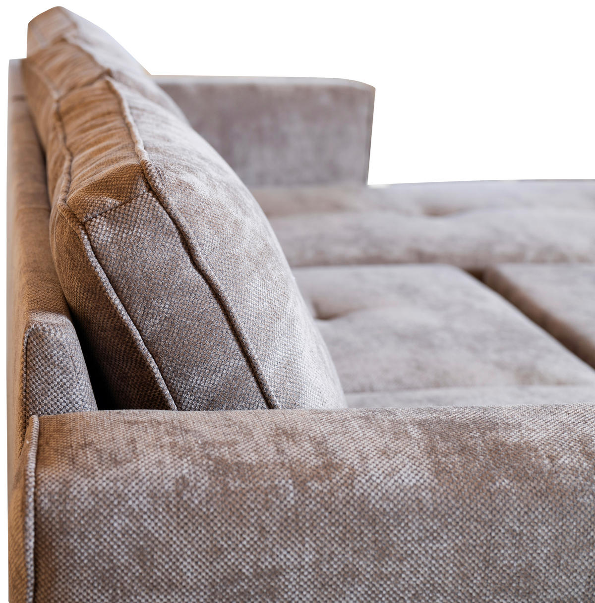 ECKSOFA Braun Flachgewebe  - Schwarz/Braun, KONVENTIONELL, Textil/Metall (252/162cm) - Carryhome