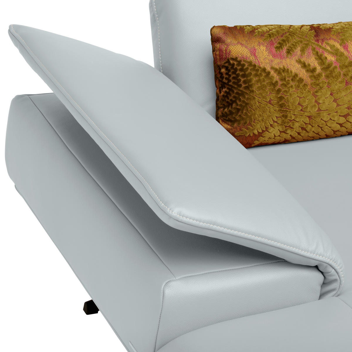 ECKSOFA in Echtleder Hellgrau  150/242 cm  - Beige/Hellgrau, Design, Leder/Metall (150/242cm) - Koinor