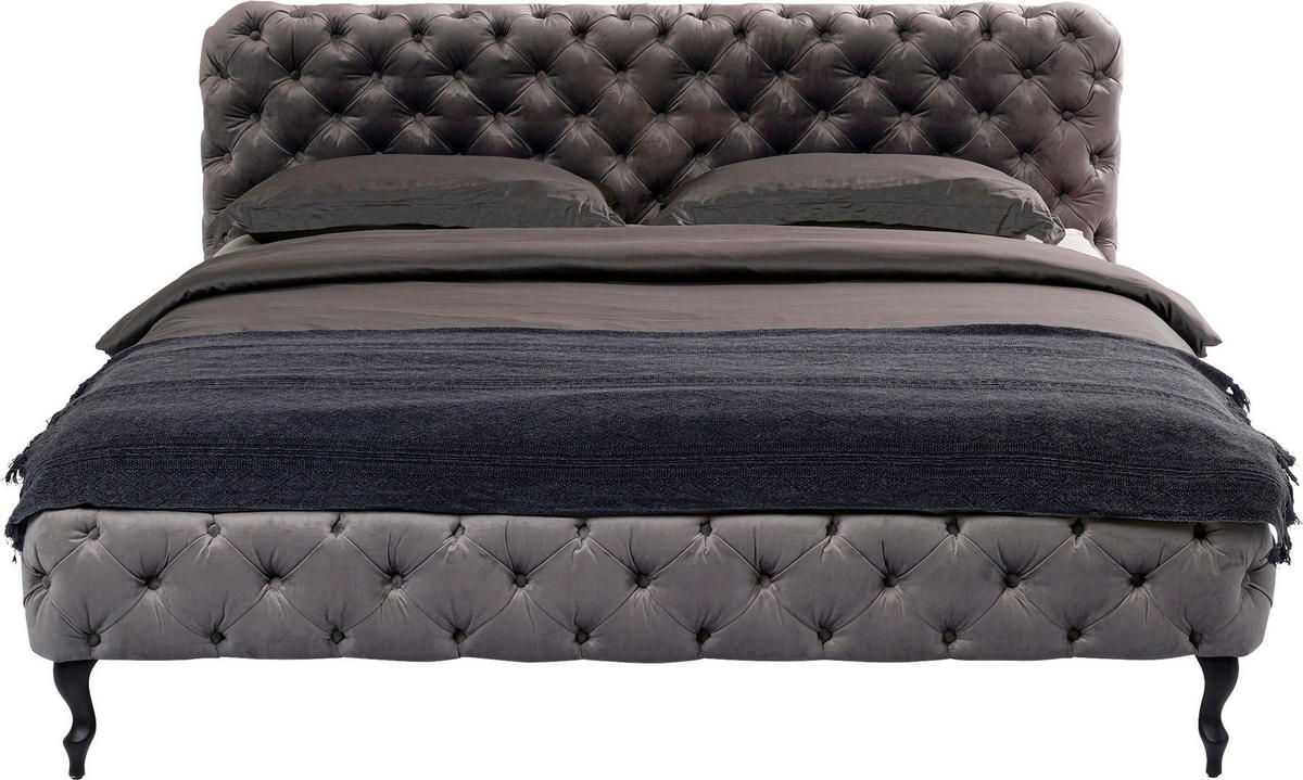 POLSTERBETT Grau 160/200 cm  - Schwarz/Grau, Design, Holz/Holzwerkstoff (160/200cm) - Kare-Design