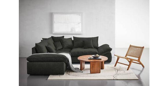 ECKSOFA in Velours Dunkelgrün  - Chromfarben/Dunkelgrün, KONVENTIONELL, Kunststoff/Textil (247/247cm) - Carryhome