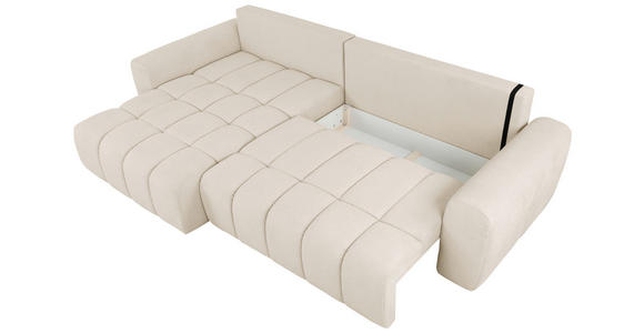 ECKSOFA in Velours Beige  - Beige/Schwarz, KONVENTIONELL, Kunststoff/Textil (168/298cm) - Carryhome