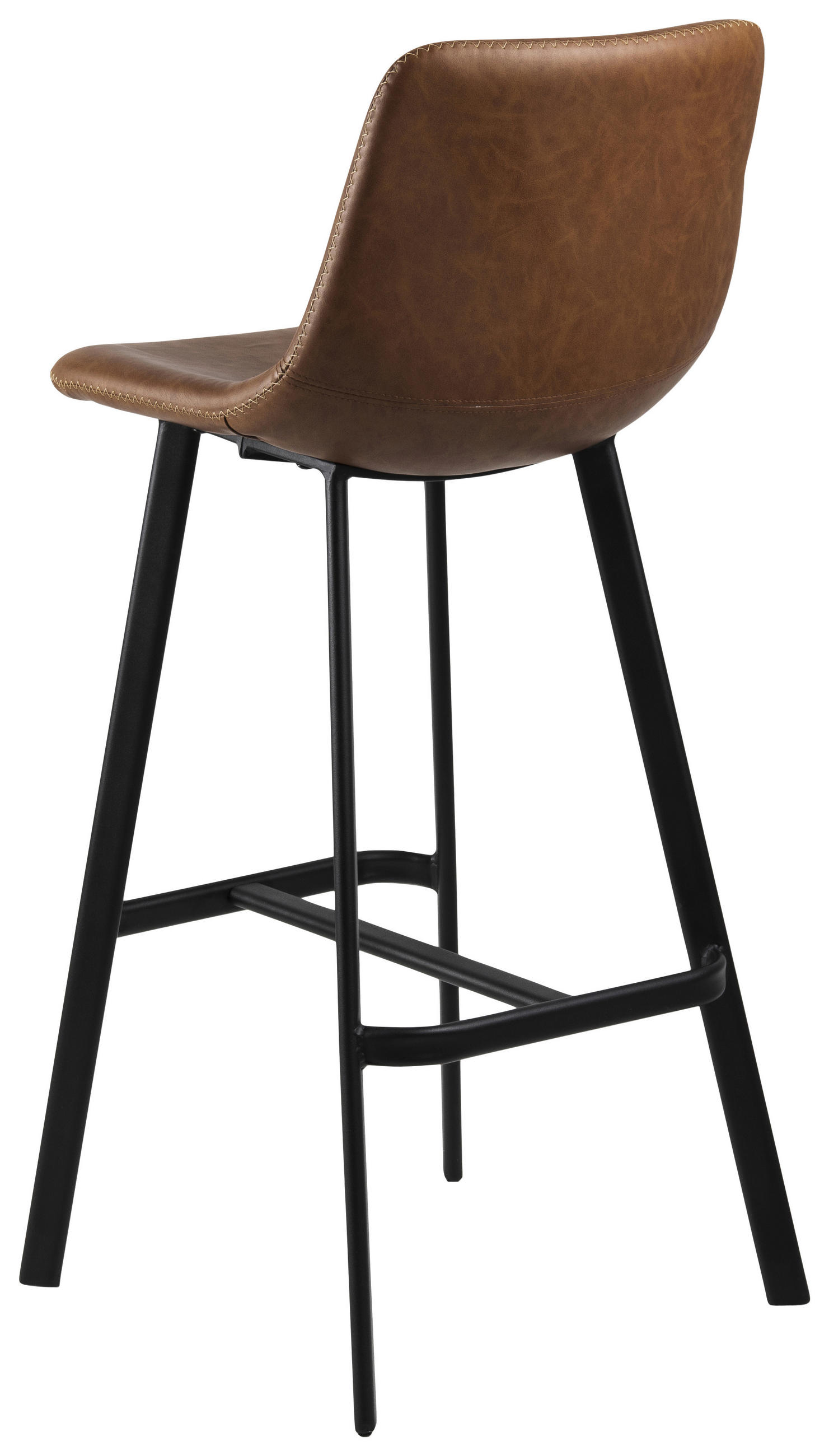 BARHOCKER in Textil Cognac  - Cognac/Schwarz, Design, Textil/Metall (47/103/50cm) - Carryhome