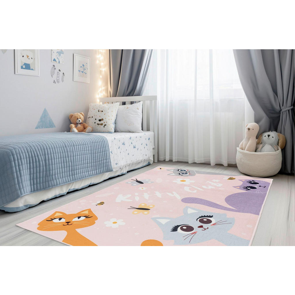 Thumbnail - Obsession Kinderteppich My Magic Kids, Mehrfarbig, Textil, Katze, rechteckig, 160x230 cm, für Fußbodenheizung geeignet, ...
