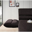 ECKSOFA Mokka Flachgewebe  - Schwarz/Mokka, Design, Textil/Metall (176-217/279-327cm) - Dieter Knoll