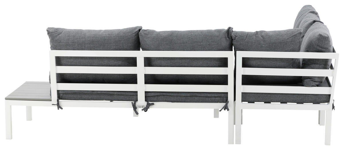 LOUNGEGARNITUR 133/167 cm Aluminium  - Weiß, KONVENTIONELL, Metall (133/167cm) - Gardenson