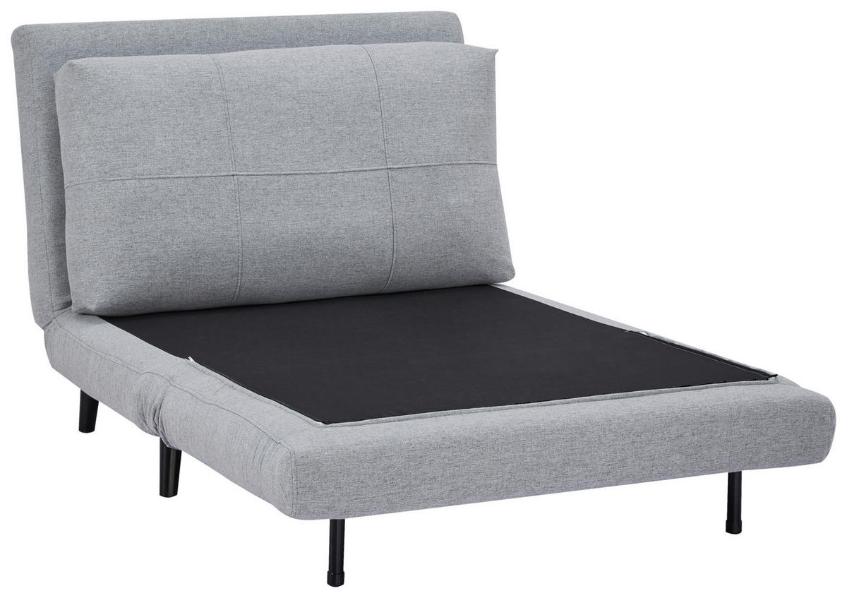SCHLAFSESSEL in Webstoff Hellgrau  - Hellgrau/Schwarz, Design, Holz/Textil (102/89/85cm) - Ti'me