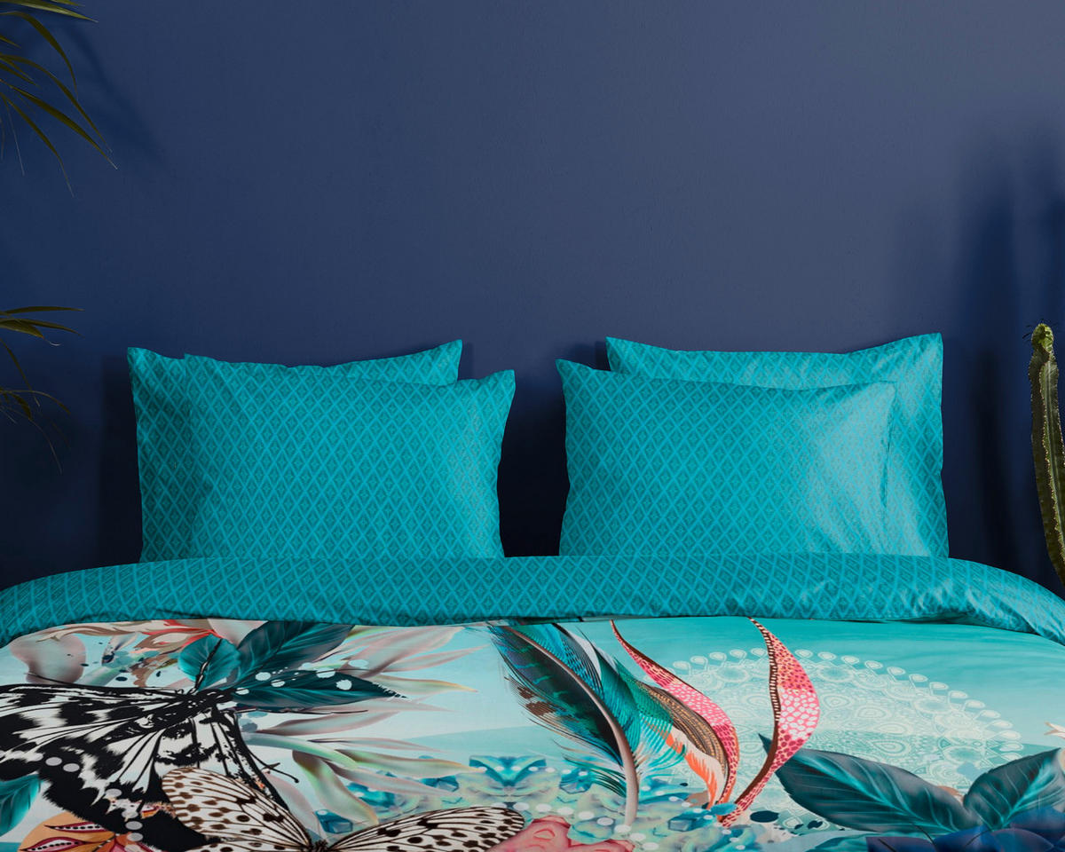 BETTWÄSCHE HIP Satin 140/200 cm  - Türkis/Blau, Design, Textil (140/200cm)