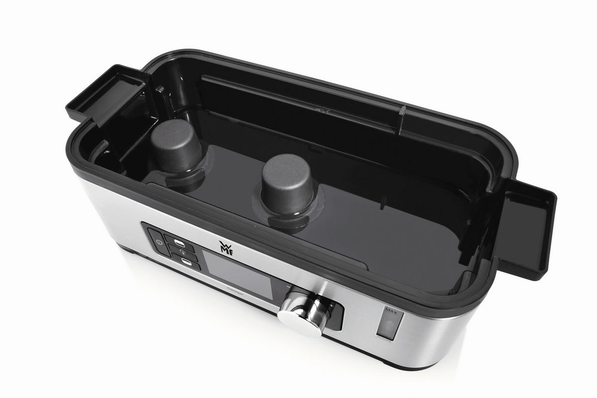 DAMPFGARER  KÜCHENminis  - Edelstahlfarben/Schwarz, Design, Glas/Kunststoff (28/14/27,5cm) - WMF