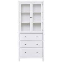 VITRINA, masivno bor bela - siva/bela, Design, kovina/steklo (82/197/40cm) - Livetastic