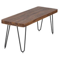 ÜLŐPAD - fekete/sheesham, Modern, fa/fém (180/45cm) - MID.YOU