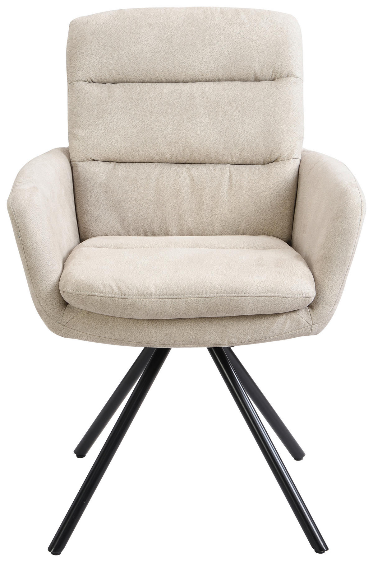 SCAUN CU BRAȚE in bej  - bej/negru, Design, metal/textil (62/89/65cm) - Cantus